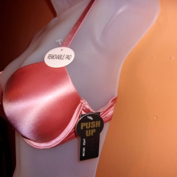 Youmita Old Rose Shiny Push-Up Plunge 34C Bra NWT - Picture 7 of 16